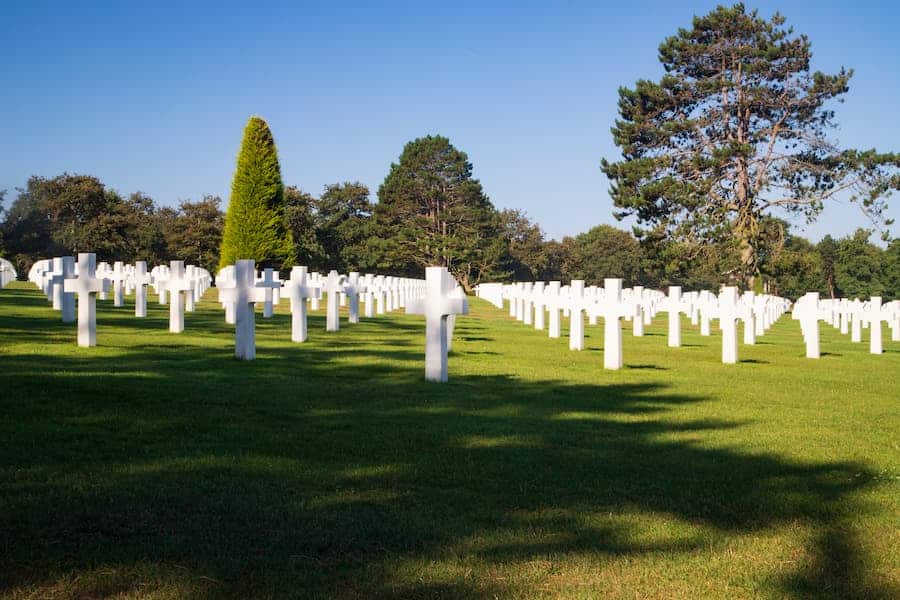 Cimetière américain proche des plages du débarquement